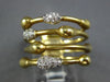 ESTATE LARGE .26CT DIAMOND 18KT YELLOW GOLD 3D CLASSIC MULTI ROW BAMBOO FUN RING