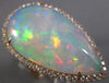 ESTATE EXTRA LARGE 8.53CT DIAMOND & AAA OPAL 14KT ROSE GOLD TEAR DROP HALO RING