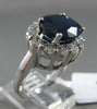 ESTATE WIDE 7.92CT DIAMOND & SAPPHIRE 14KT WHITE GOLD OVAL HALO ENGAGEMENT RING