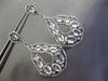 ESTATE LARGE .81CT DIAMOND & WHITE SAPPHIRE 14KT WHITE GOLD 3D HANGING EARRINGS