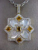 ESTATE 1.40CT DIAMOND & AAA CITRINE 14KT GOLD MOTHER OF PEARL STAR PENDANT CHAIN