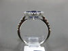 ESTATE 1.69CT DIAMOND & AAA SAPPHIRE 18K WHITE GOLD 3D 4 LEAF CLOVER FLOWER RING