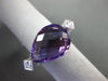 ESTATE LARGE 6.31CT DIAMOND & AMETHYST 14KT WHITE GOLD PEAR SHAPE FILIGREE RING