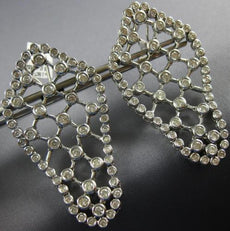 EXTRA LARGE 3.56CT DIAMOND 18K WHITE GOLD TEAR DROP WEB CLIP ON HANGING EARRINGS