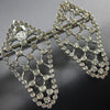 EXTRA LARGE 3.56CT DIAMOND 18K WHITE GOLD TEAR DROP WEB CLIP ON HANGING EARRINGS