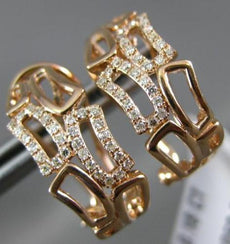 ESTATE .18CT ROUND DIAMOND 14KT ROSE GOLD 3D CLASSIC BAMBOO CLIP ON EARRINGS