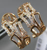 ESTATE .18CT ROUND DIAMOND 14KT ROSE GOLD 3D CLASSIC BAMBOO CLIP ON EARRINGS