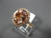 ESTATE 3.20CT DIAMOND & AAA OVAL CUT MORGANITE 14KT ROSE GOLD 3D ENGAGEMENT RING