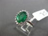 ESTATE 2.16CT DIAMOND & AAA COLOMBIAN EMERALD 18K WHITE GOLD 3D ENGAGEMENT RING