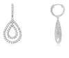 ESTATE 1.48CT DIAMOND 14KT WHITE GOLD CLASSIC TEAR DROP HUGGIE HANGING EARRINGS
