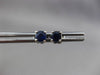 ESTATE .80CT AAA ROUND SAPPHIRE 14KT WHITE GOLD CLASSIC STUD EARRINGS 4mm #1795