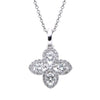 ESTATE .42CT ROUND DIAMOND 18K WHITE GOLD 3D FOUR LEAF CLOVER LOVE LUCKY PENDANT