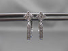 ESTATE .13CT ROUND DIAMOND 14KT WHITE GOLD CLASSIC CLUSTER HANGING EARRINGS