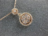 ESTATE .35CT DIAMOND 14K ROSE GOLD 3D ROUND CLUSTER CLASSIC FLOATING PENDANT