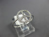 ESTATE .14CT ROUND CUT DIAMOND 14K WHITE GOLD 3D CLASSIC PEACE SIGN FUN RING