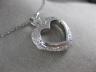 ESTATE .40CT DIAMOND 18KT WHITE GOLD 3D CLASSIC OPEN HEART PAVE PENDANT #11939