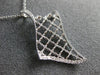 ESTATE .21CT DIAMOND 18K WHITE GOLD 3D OPEN FILIGREE FLOWER FLOATING FUN PENDANT