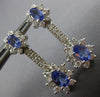 ESTATE 2.52CT DIAMOND & AAA TANZANITE 14KT WHITE GOLD 3D FLOWER EARRINGS #17481