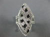 ESTATE EXTRA LARGE 2.72CT WHITE & BLACK DIAMOND 14KT WHITE GOLD 3D COCKTAIL RING