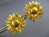 ANTIQUE 24K YELLOW GOLD 3D CLASSIC HANDCRAFTED FILIGREE FLOWER SUNBURST EARRINGS