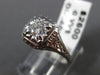 ANTIQUE .40CT DIAMOND 18KT WHITE GOLD SOLITAIRE FILIGREE ENGAGEMENT RING #21614