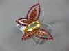 ESTATE EXTRA LARGE 2.05CT AAA MULTI GEM 18K WHITE & ROSE GOLD 3D BUTTERFLY RING