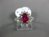 ESTATE 1.42CT DIAMOND & AAA RUBY 18KT WHITE GOLD 3D CLASSIC OVAL ENGAGEMENT RING