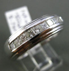 ESTATE WIDE .85CT DIAMOND 14KT WHITE GOLD CLASSIC WEDDING ANNIVERSARY RING