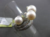 ESTATE WIDE .32CT DIAMOND & AAA NATURAL SOUTH SEA PEARL 18KT WHITE GOLD FUN RING