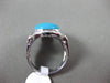 ESTATE LARGE .20CT DIAMOND & AAA TURQUOISE 14KT WHITE GOLD 3D FUN RING 20mm WIDE