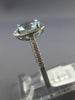 ESTATE 1.91CT DIAMOND & AAA AQUAMARINE 14KT WHITE GOLD 3D HALO ENGAGEMENT RING