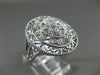 ESTATE LARGE .26CT DIAMOND 14K WHITE GOLD 3D ROPE OPEN FILIGREE OVAL FLOWER RING