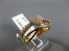 ESTATE WIDE .45CT DIAMOND 14KT ROSE GOLD 3D PAVE CRISS CROSS TEAR DROP LOVE RING