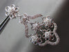 ESTATE LARGE 1.26CT DIAMOND 18K WHITE GOLD FILIGREE FLOWER STAR HANGING EARRINGS