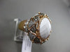 ANTIQUE LARGE .35CT DIAMOND & AAA AGATE 14KT WHITE & ROSE GOLD 3D FILIGREE RING