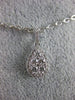 ESTATE .44CT DIAMOND 18KT WHITE GOLD CLASSIC CLUSTER TEAR DROP FLOATING PENDANT