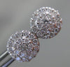 ESTATE .50CT DIAMOND 14KT WHITE GOLD CLASSIC ROUND FLOWER CLUSTER STUD EARRINGS