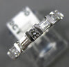ESTATE .80CT ROUND & BAGUETTE DIAMOND 14K WHITE GOLD 3D ANNIVERSARY RING #18913