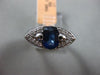 ESTATE 1.67CT DIAMOND & AAA OVAL SAPPHIRE 14KT WHITE GOLD MULTI HEART LOVE RING