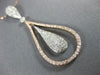 ESTATE LARGE 1.0CT DIAMOND 14KT WHITE & ROSE GOLD PEAR SHAPE TEAR DROP PENDANT