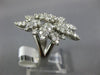 ESTATE EXTRA LARGE 4.28CT DIAMOND 14KT WHITE GOLD 3D FLOWER MULTI LEAF FUN RING