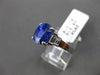 ESTATE 4.14CT DIAMOND & AAA SAPPHIRE PLATINUM 3D OVAL CLASSIC ENGAGEMENT RING