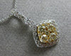 ESTATE .73CT WHITE & FANCY YELLOW DIAMOND 14KT TWO TONE GOLD 3D SQUARE PENDANT