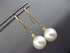 LARGE DIAMOND & AAA SOUTH SEA PEARL 14KT YELLOW GOLD LEVER BACK HANGING EARRINGS