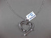 ESTATE LARGE .28CT DIAMOND 14KT WHITE GOLD DOUBLE HEART ETOILE FLOATING PENDANT