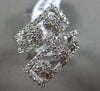 ESTATE WIDE 1.26CT DIAMOND 18KT WHITE GOLD 3D FLOWER CRISS CROSS GRADUATING RING