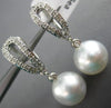 ESTATE .26CT DIAMOND & AAA SOUTH SEA PEARL 14KT WHITE GOLD 3D HANGING EARRINGS