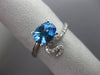 ESTATE 1.40CT DIAMOND & AAA BLUE TOPAZ 14KT WHITE 3D GOLD SNAKE SWIRL FUN RING