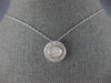 ESTATE .45CT DIAMOND 14K WHITE GOLD CLUSTER HALO MILGRAIN CLASSIC FUN PENDANT