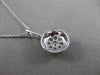 ESTATE LARGE .50CT DIAMOND 14KT WHITE GOLD CLUSTER FLOATING PENDANT & CHAIN